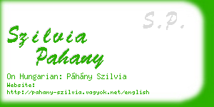 szilvia pahany business card