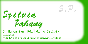 szilvia pahany business card